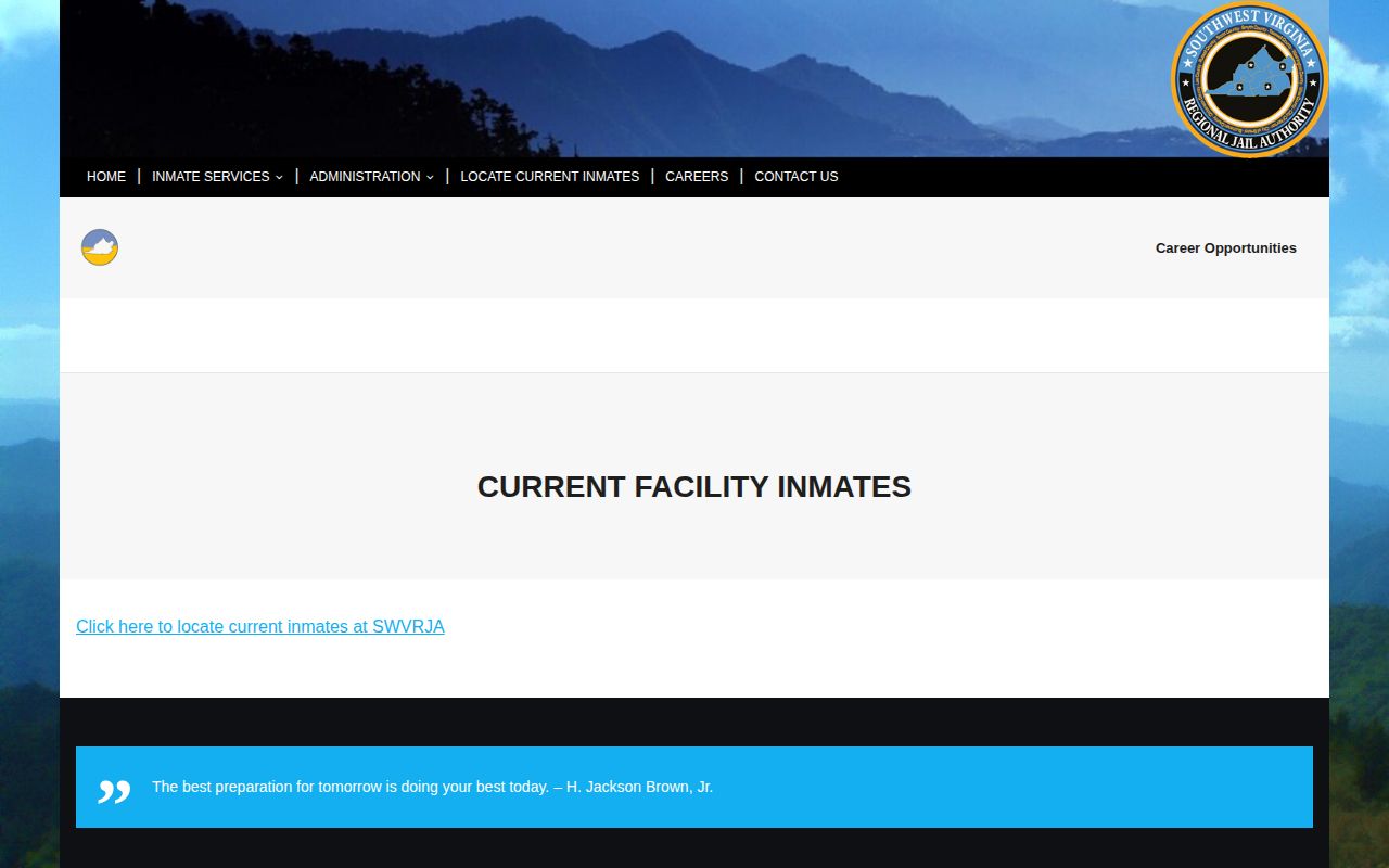 SWVRJA current custody locator for Russell County booking records